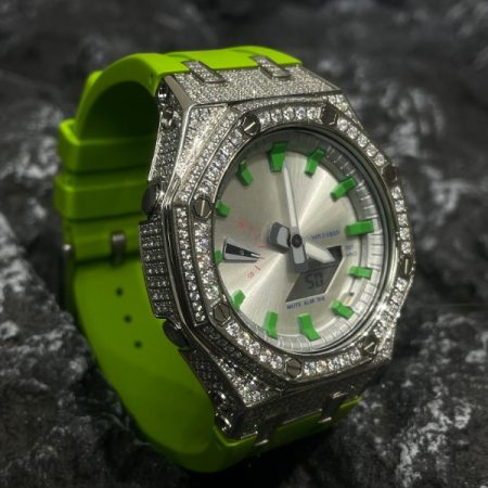 Ga2100 Full Diamond Green Watch 