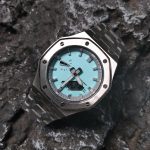 Ga 2100 Polish Silver Stainless Steel Watch With Tiffany Blue Dial