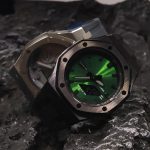 Ga2100 All Black Rubber Strap Watch With Emerald Dial 