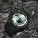 Ga2100 Black Bezel Mirror Tiffany Blue Dial Rubber Strap 