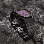 Ga2100 Black Glitter Bezel With Embossed Purple Dial Watch
