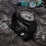 Ga2100 Black Sparkle Case Grey Dial Rubber Strap Watch