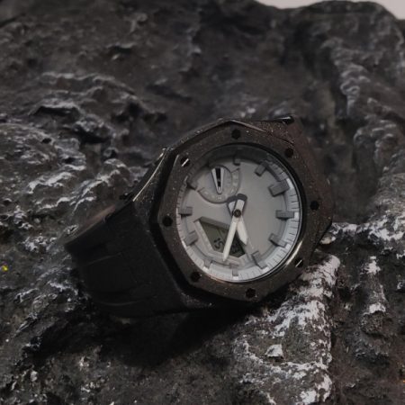 Ga2100 Black Sparkle Case Grey Dial Rubber Strap Watch