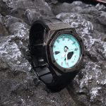 Ga2100 Black Sparkle Case Rubber Strap Tiffany Blue Dial Watch