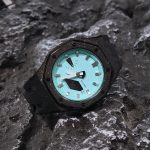 Ga2100 Black Sparkle Case Rubber Strap Tiffany Blue Dial Watch 