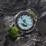 Ga2100 Blue Dial White Escale Lime Green Rubber Strap Watch