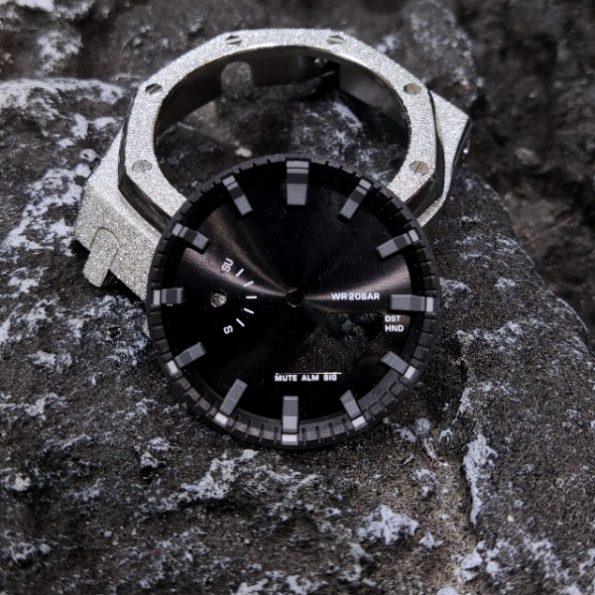 Ga2100 Dial Set Grey Hour Marker Black Mirror Dial And Inner Bezel