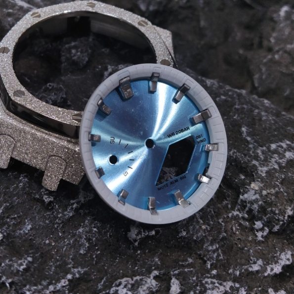 Ga2100 Dial Set Light Blue Dial White Inner Bezel Silver Hour Marker