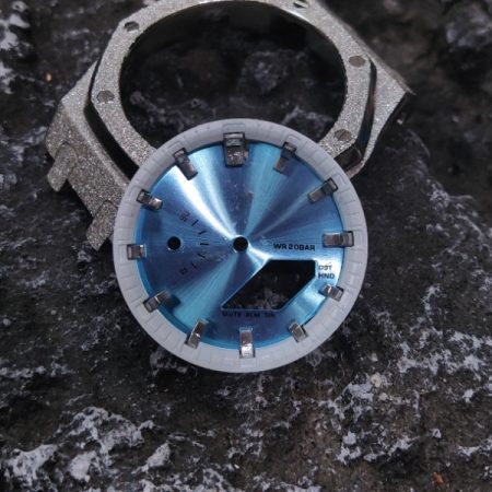 Ga2100 Dial Set Light Blue Dial White Inner Bezel Silver Hour Marker