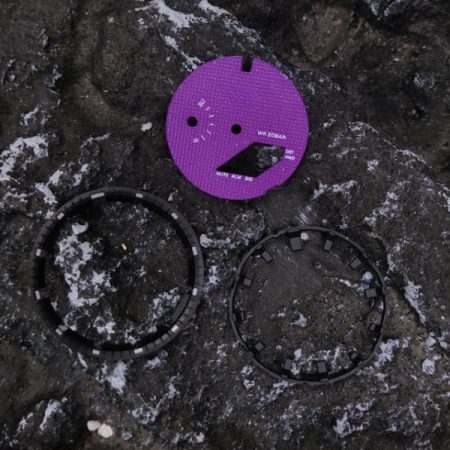 Ga2100 Dial Set Purple Embossed Dial Black With Grey Hour Marker