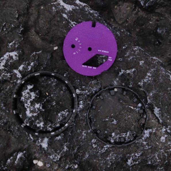 Ga2100 Dial Set Purple Embossed Dial Black With Grey Hour Marker