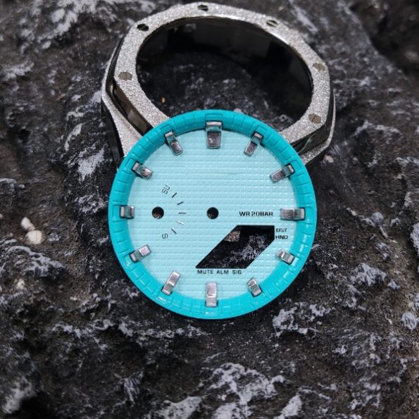 Ga2100 Dial Set Tiffany Blue Dial And Inner Bezel Silver Hour Marker