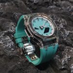 Ga2100 Embossed Tiffany Blue Dial Transparent Case Watch