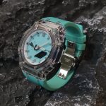 Ga2100 Embossed Tiffany Blue Dial Transparent Case Watch