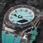 Ga2100 Embossed Tiffany Blue Dial Transparent Case Watch