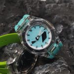 Ga2100 Embossed Tiffany Blue Dial Transparent Case Watch