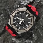 Ga2100 Polish Black Case Black Dial With White Scale Red Watch