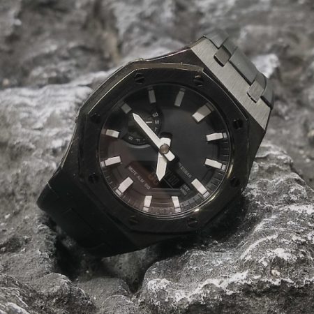 Ga2100 Polish Black Case Black Dial With White Scale Watch