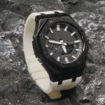 Ga2100 Polish Black Case Black Dial With White Scale White Watch