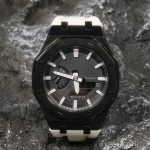 Ga2100 Polish Black Case Black Dial With White Scale White Watch