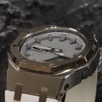 Ga2100 Silver Case Grey Dial White Rubber Strap Watch