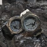 Ga2100 Silver Case Grey Dial White Rubber Strap Watch