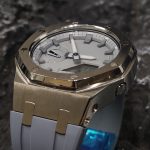 Ga2100 Silver Case Grey Watch Rubber Strap Band