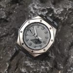 Ga2100 Silver Case Grey Watch Rubber Strap Band