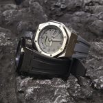 Ga2100 Silver Case Grey Watch Rubber Strap Band