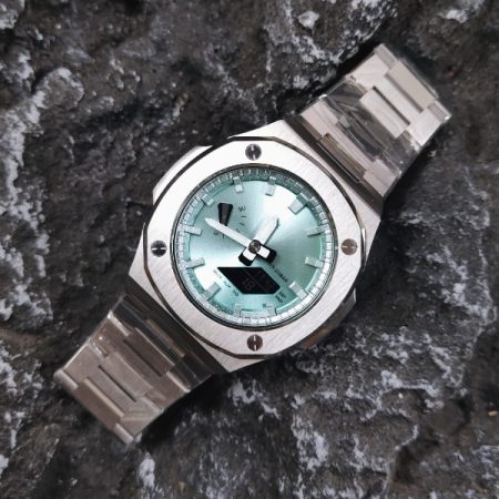 Ga2100 Silver And Tiffany Blue Mirror Luxury Watch