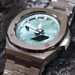Ga2100 Silver And Tiffany Blue Mirror Luxury Watch