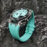 Ga2100 Silver Scale Transparent Case Tiffany Blue Watch