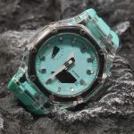 Ga2100 Silver Scale Transparent Case Tiffany Blue Watch 