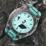 Ga2100 Silver Scale Transparent Case Tiffany Blue Watch
