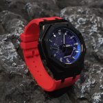 Ga2100 Starry Sky Dial Silver Scale Rubber Band Watch