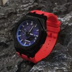 Ga2100 Starry Sky Dial Silver Scale Rubber Band Watch 