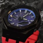 Ga2100 Starry Sky Dial Silver Scale Rubber Band Watch