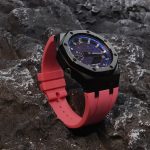 Ga2100 Starry Sky Dial Silver Scale Rubber Band Watch