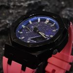 Ga2100 Starry Sky Dial Silver Scale Rubber Band Watch