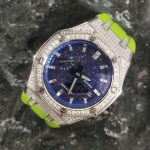 Ga2100 Starry Sky Diamond Case Light Green Rubber Strap