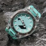 Ga2100 Transparent Case White Scale Tiffany Blue Watch