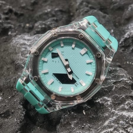 Ga2100 Transparent Case White Scale Tiffany Blue Watch 