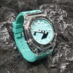 Ga2100 Transparent Case White Scale Tiffany Blue Watch