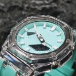 Ga2100 Transparent Case White Scale Tiffany Blue Watch