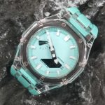 Ga2100 Transparent Case White Scale Tiffany Blue Watch