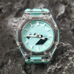Ga2100 Transparent Case White Scale Tiffany Blue Watch