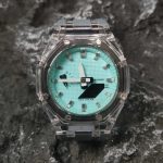 Ga2100 Transparent Case Tiffany Blue Dial With Silver Scale Watch Grey