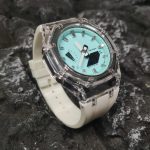 Ga2100 Transparent Case Tiffany Blue Dial With Silver Scale Watch White