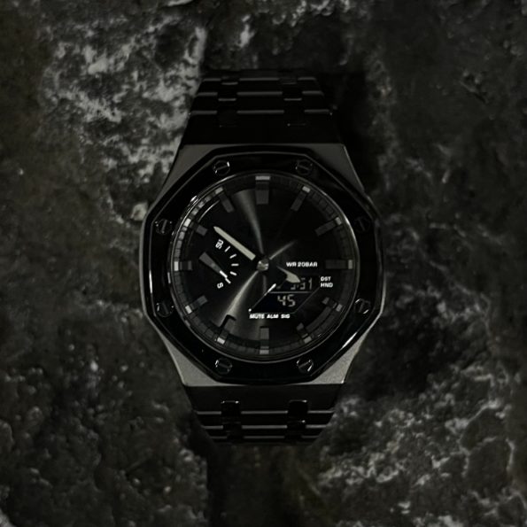 Ga2100 All Black Watch With 2 Tones Bezel
