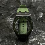 Ga2100 Black Case Green Bezel Olive Rubber Strap